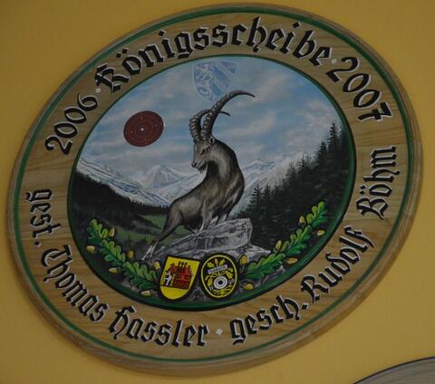 Handbemalte Schützenscheibe des Königsschießens 2007