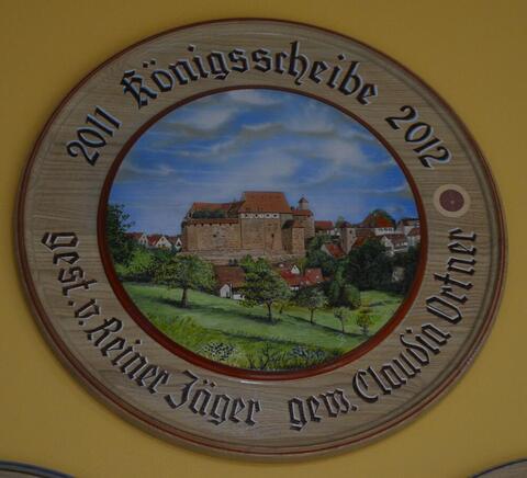 Handbemalte Schützenscheibe des Königsschießens 2012