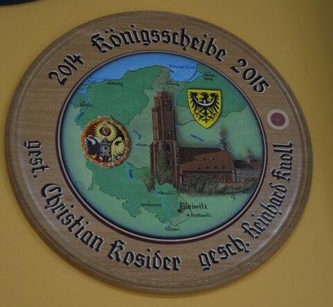Handbemalte Schützenscheibe des Königsschießens 2015