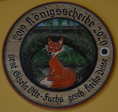 Handbemalte Schützenscheibe des Königsschießens 2020